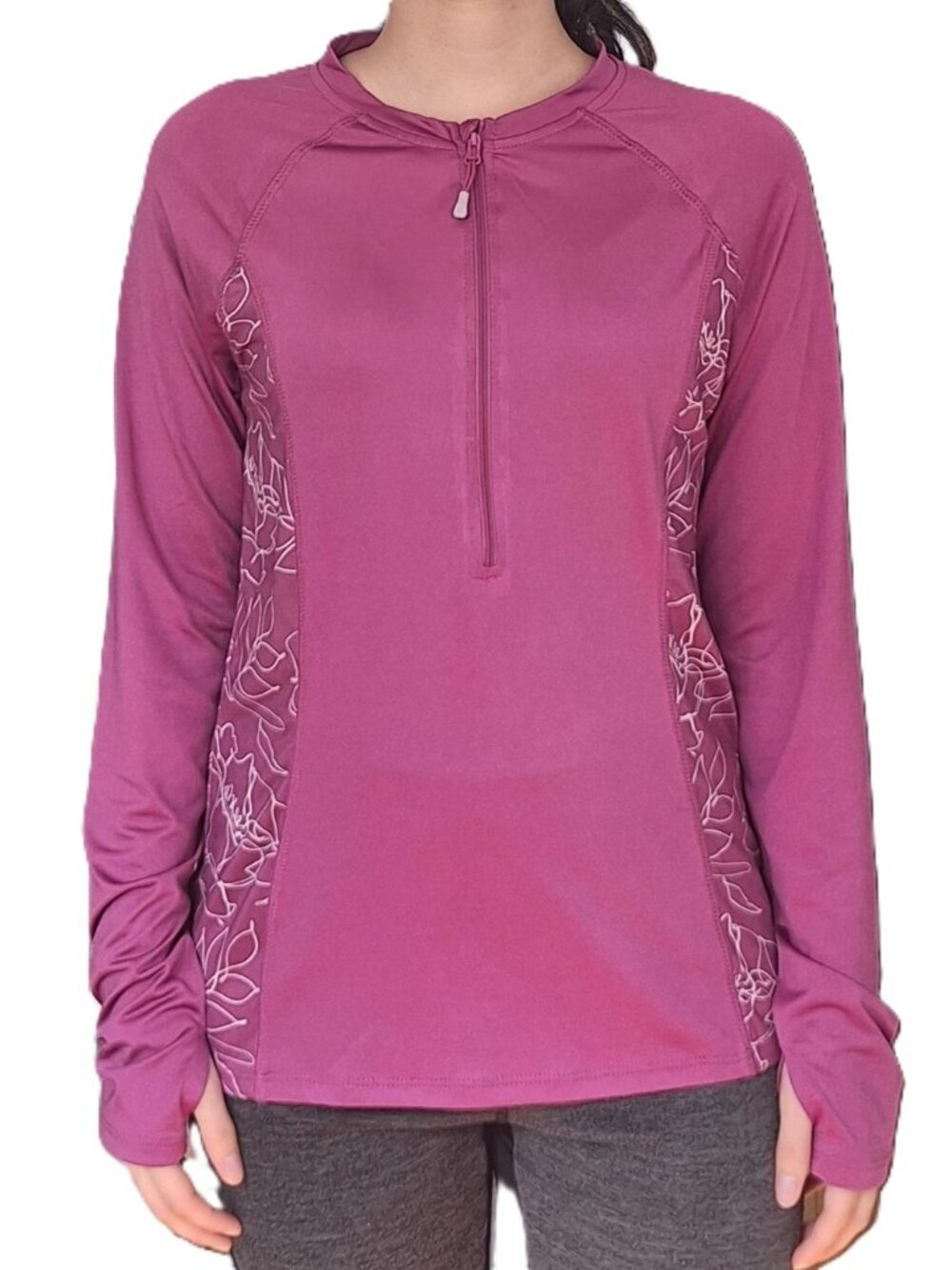 American Outdoorsman Floral Quarter Zip Performance Top